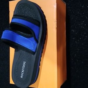 Rocket Dog Slides, Royal Blue and Black,  Size 9 fit's narrow,  New in Box